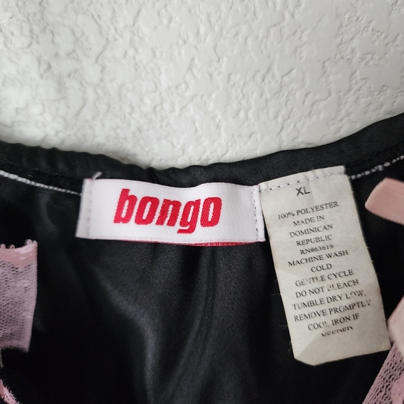 BONGO‎ x VINTAGE Y2K Satin feel slip tank in black / pink size XL - Picture 4 of 7
